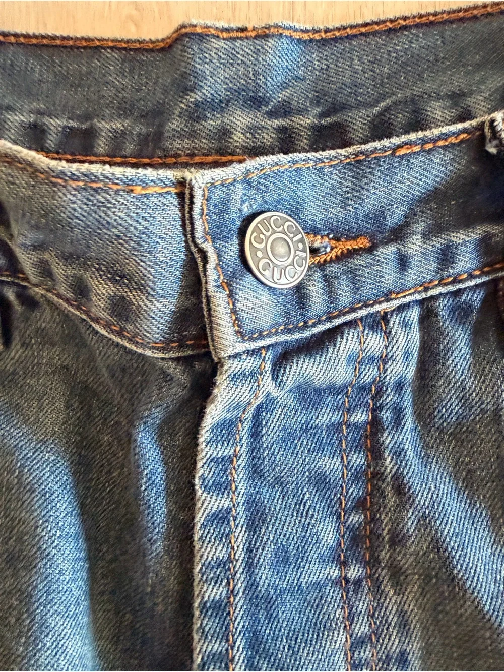 Gucci Men's Dark Blue Straight-Leg Denim Jeans